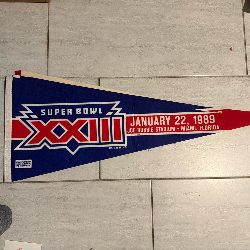 NFL Super Bowl XXIII Pennant - Blue, Red, White
